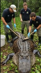 🐊🚨 INCREDIBLE Rescue! Team Cleans GIANT Alligator Covered in Barnacles! 😱✨