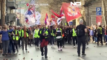 Students across Serbia march to Belgrade for March 15 rally
