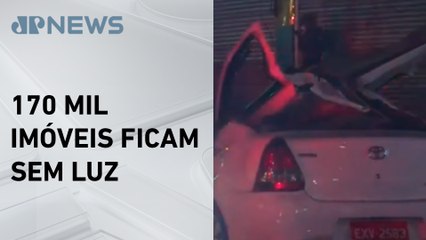 Taxista morre após árvore cair sobre carro durante temporal em São Paulo