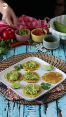 Patacones, colombian plantain toast with guacamole and tomatoes
