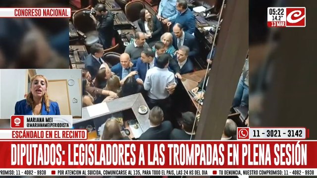 Escándalo en el Congreso: diputados oficialistas se fueron a las manos en plena sesión parlamentaria