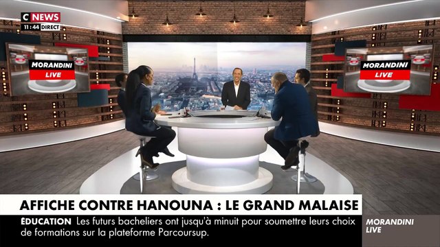 Affiche de Cyril Hanouna - Jean-Luc Mélenchon fait croire qu’il ne l’a pas vue et lance sur France Inter : « Lâchez nous ! LFI n’est pas raciste ! C’est de la propagande d’extrême droite de dire ça » - Regardez