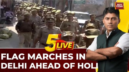 Delhi Police conducts flag march near Jama Masjid ahead of Holi celebrations
