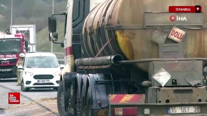 İstanbul Sarıyer’de tankerden otoyola kimyasal madde yayıldı