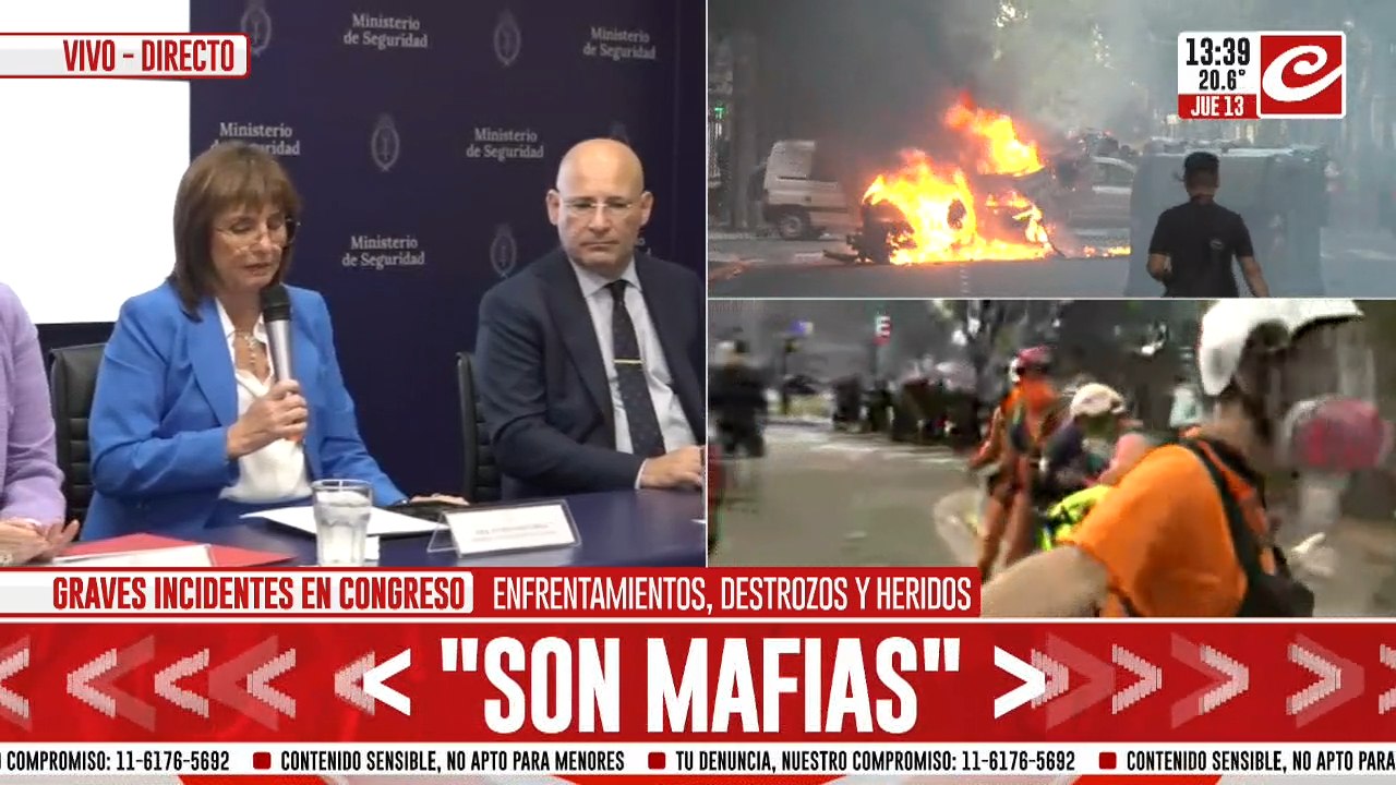 Patricia Bullrich: "Fue una marcha organizada por barras bravas"