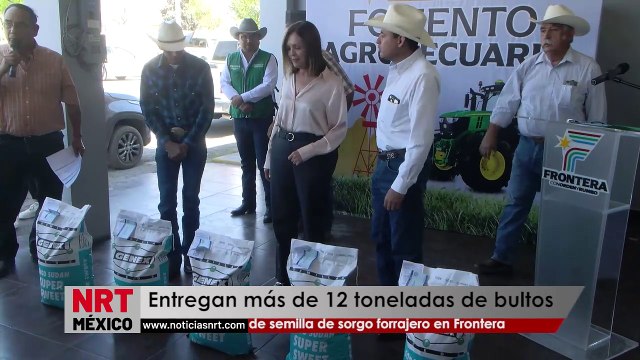 Entregan más de 12 toneladas de bultos de semilla de sorgo forrajero en Frontera