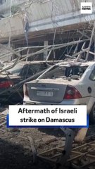 Aftermath of Israeli strike on Damascus