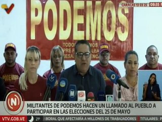 Partido Podemos llama al pueblo venezolano a participar en las elecciones del 25 de mayo