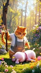 Cat😺 and Pig🐖 Story... By AI CATS STORY.