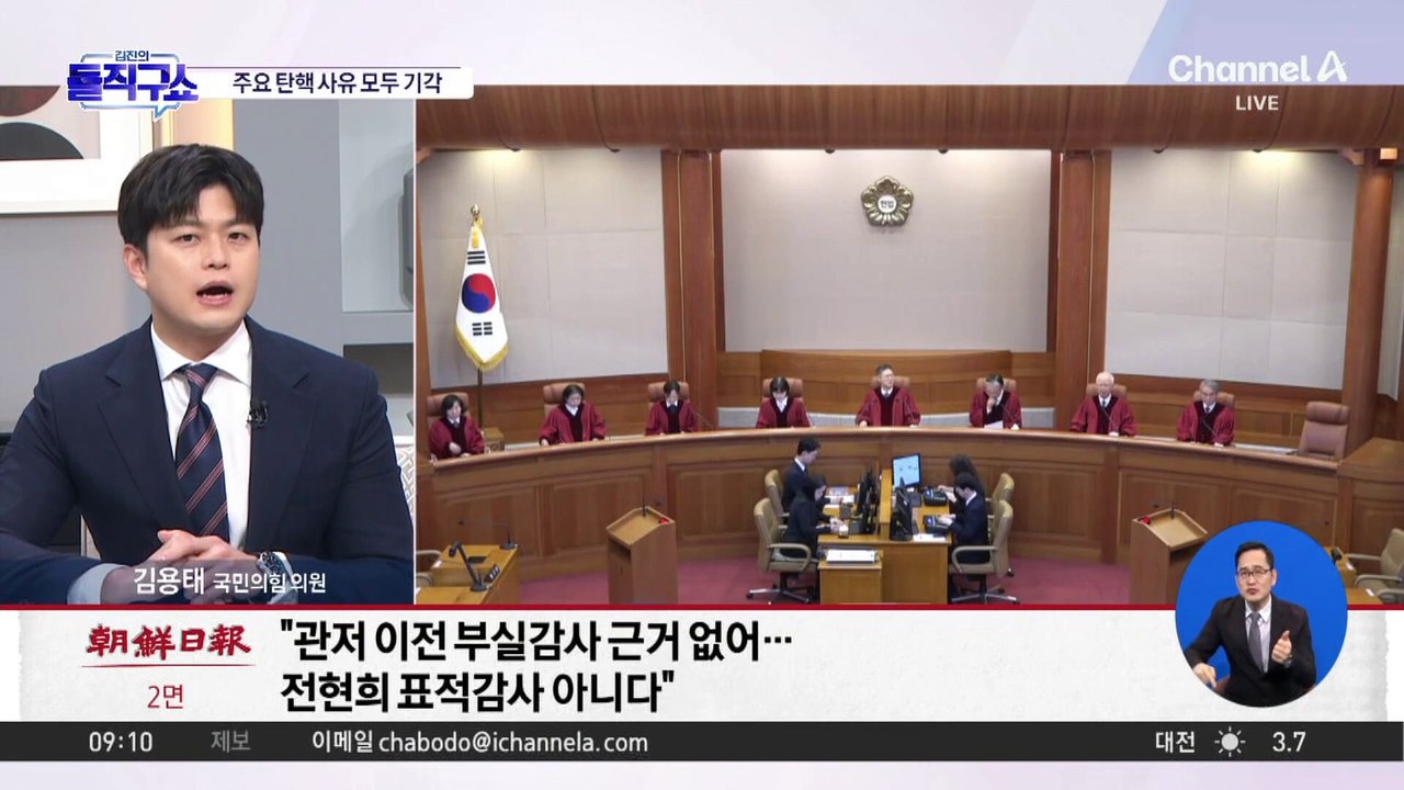 헌재 “파면 사유 안 돼”…‘부실·표적감사’ 野 주장 모두 기각