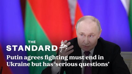 Putin agrees fighting must end in Ukraine but has ‘serious questions’ about ceasefire plan