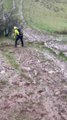 Man Glides Across Muddy Terrain