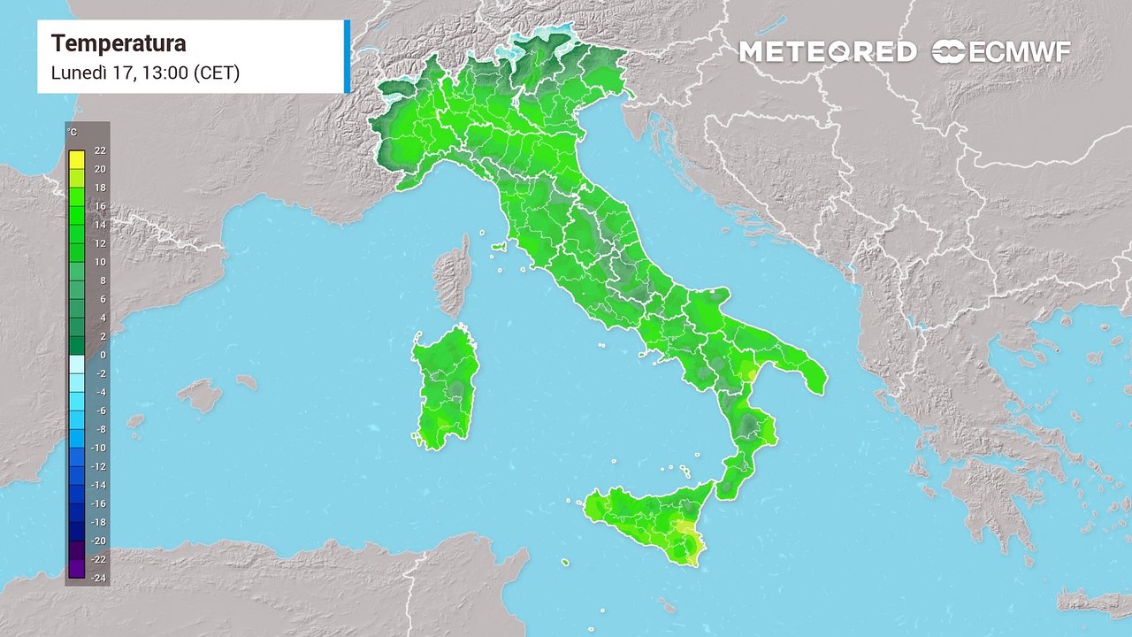 Temperature previste in Italia nei prossimi giorni