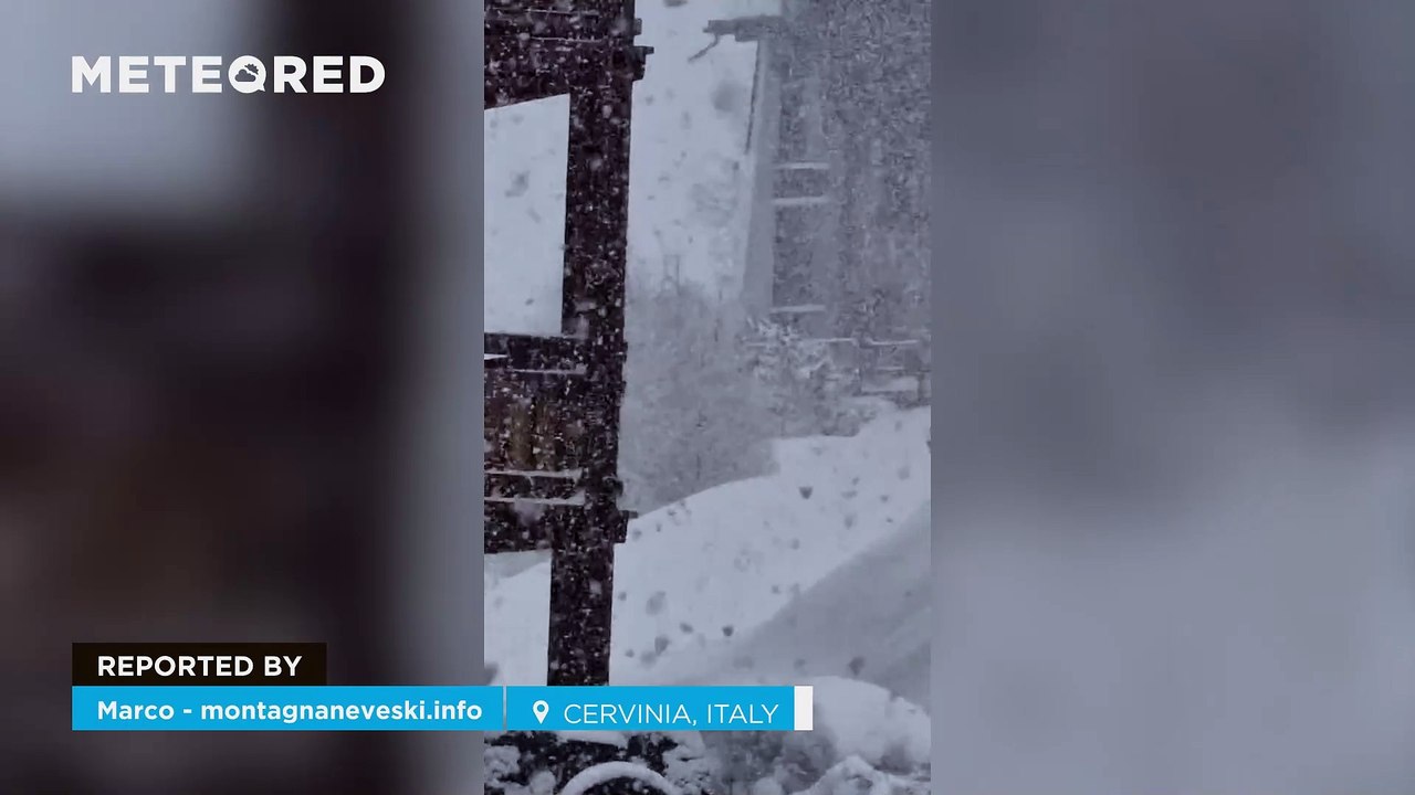 Impressive spring snowfall in Cervinia, Italy! Snow depths are very significant in the Aosta Valley