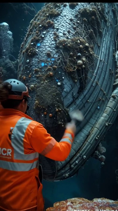 🐋✨ Rescue Team Saves Majestic Whale! Cleaning Off Barnacles with a Brush! 🧼🌊