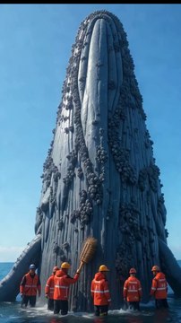 🐋✨ Amazing Rescue! Team Cleans Majestic Giant Whale Covered in Barnacles! 🧼🚿