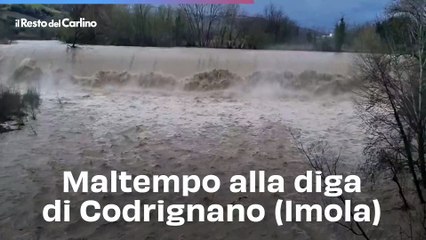 Maltempo alla diga di Codrignano (Imola): il video