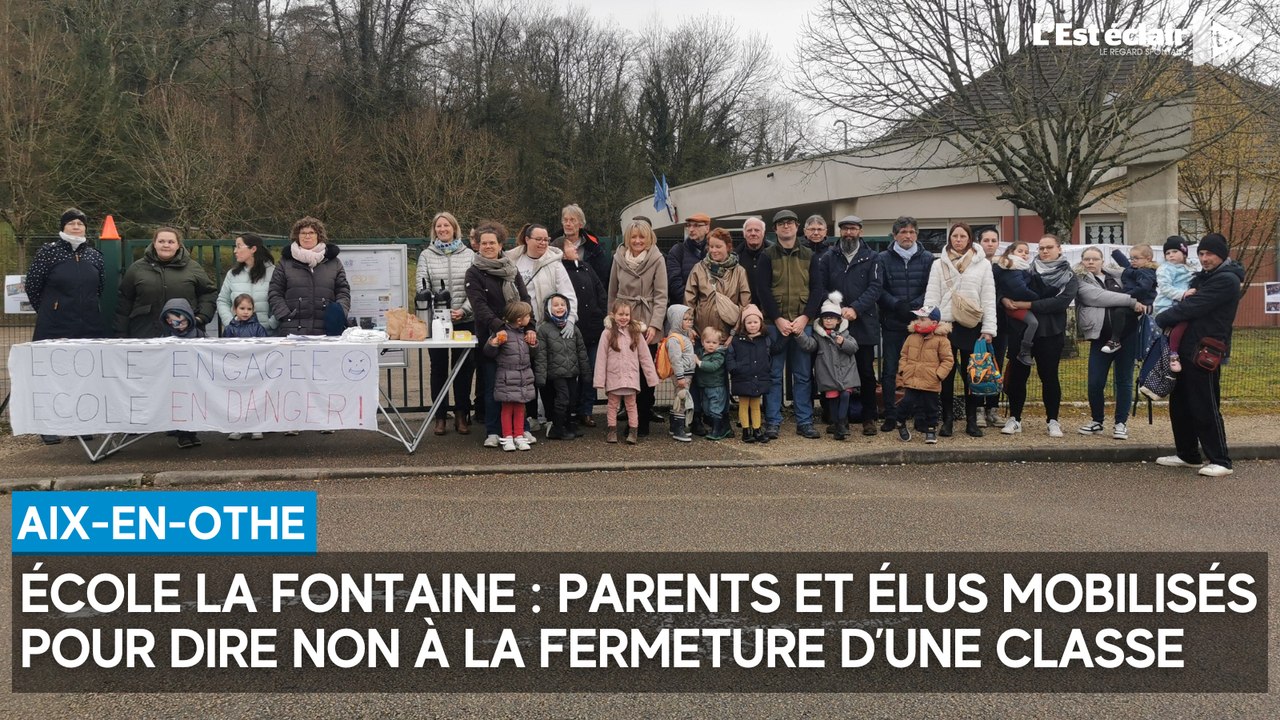 Belle mobilisation devant la maternelle d’Aix-en-Othe pour dire non à la fermeture d’une classe