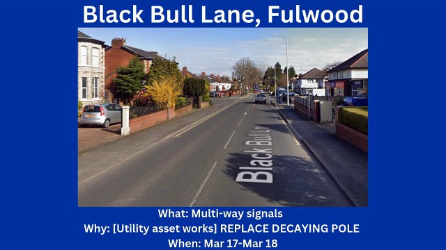 Roadworks starting in Preston (17/3-23/3)