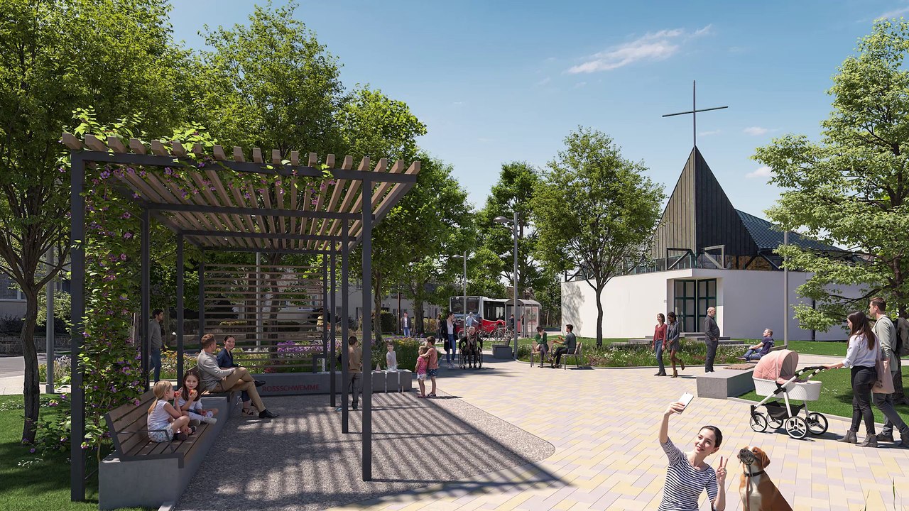 Süßenbrunner Platz wird zu begrünter Aufenthaltsoase