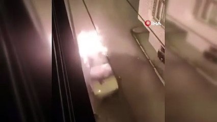 Bursa\'da mahallelinin korku dolu anları! Sokakta cayır cayır yandı