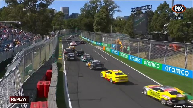 V8 Supercars 2025 Melbourne Race 2 Start Lebrocq Hard Crash