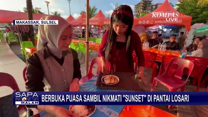 Menyantap Takjil Pisang Epe Sambil Menikmati Sunset di Pantai Losari