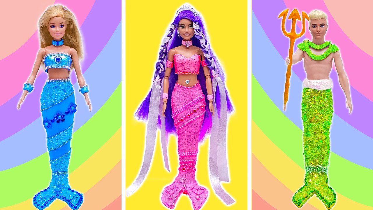 Mariage de Sirène 🧜‍♀️🔱🤵 Défi d’Habillage de Queues Scintillantes et de Poupées Sous-Marines