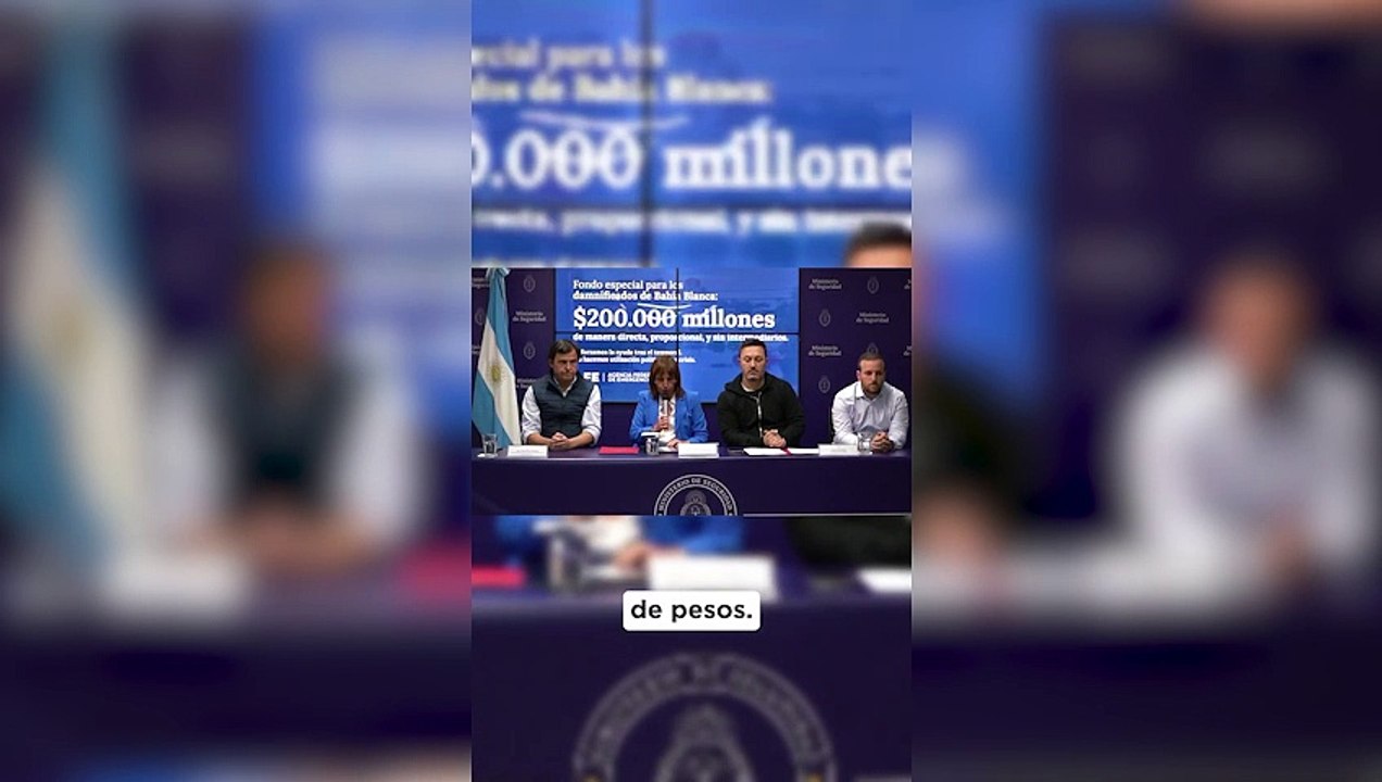 Patricia Bullrich - Un fondo de asistencia a los afectados de Bahía Blanca