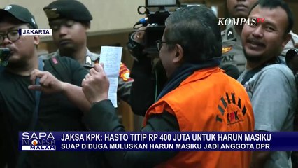 Jaksa KPK Sebut Hasto Titip Rp 400 Juta Suap Harun Masiku Lewat Staf Pribadi