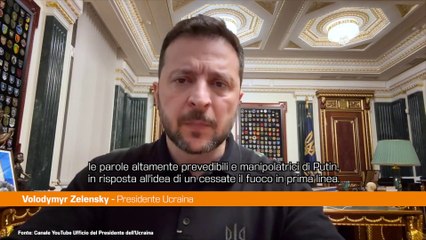 Zelensky "Putin vuole continuare la guerra"