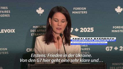 Baerbock: G7 steht "felsenfest hinter der Ukraine"
