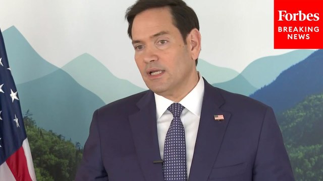 Marco Rubio Speaks To Reporters At G7 Summit As U.S.-Canada Trade War Escalates