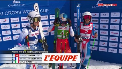 Marielle Berger Sabbatel sur le podium à Craighleith - Ski freestyle - Coupe du monde