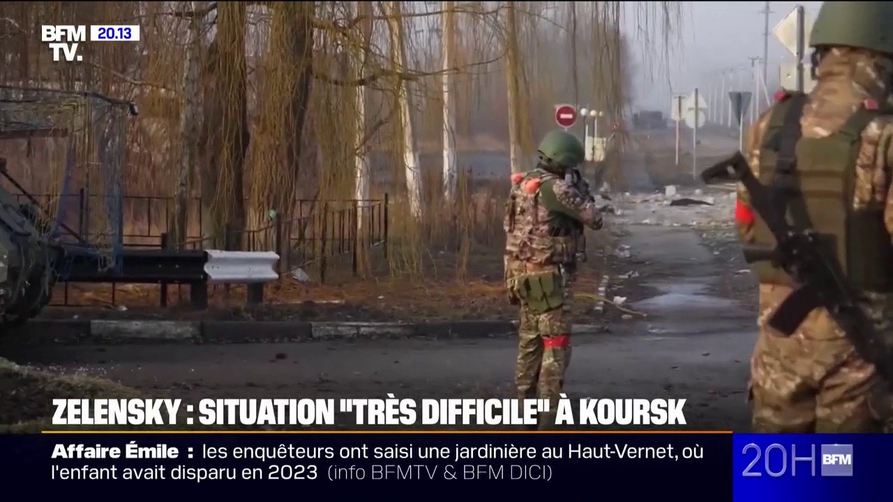 À Koursk, la situation est "très difficile" pour les troupes ukrainiennes, selon Volodymyr Zelensky