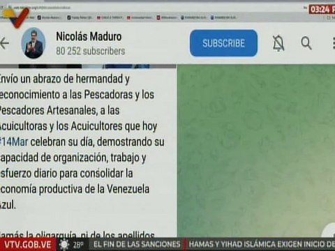 Presidente Nicolás Maduro felicita a los pescadores y pescadoras artesanales en su día