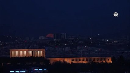 Ankara’da dolunay manzarası: Anıtkabir'de kartpostallık görüntüler oluştu