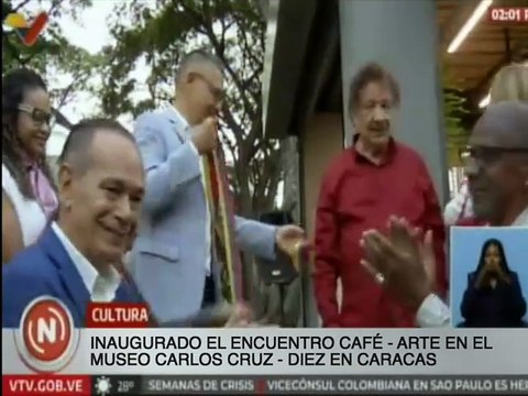 Caracas | Min. Ernesto Villegas inaugura El Encuentro Café-Arte en el Museo Carlos Cruz-Diez