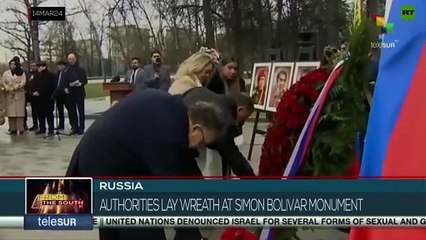 Russia: Authorities lay wreath at Simón Bolívar monument