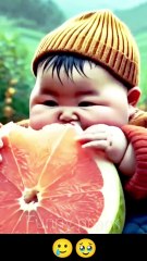 Funny Child वाटरमेलन eating 😅#eating #funny #Dailymotionfunny #trending Dailymotion #