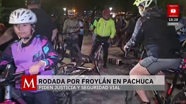 En Pachuca, con rodada, protestan por ciclista que murió atropellado por un tracto camión