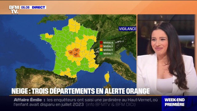 Trois départements du Massif central en alerte orange pour neige et verglas: l'Allier, le Puy-de-Dôme et la Creuse