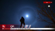 Van'da ayın etrafında hale oluştu