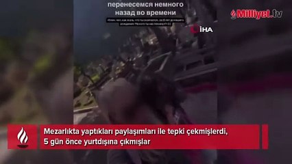 Mezarlıkta skandal görüntü! 5 gün önce yurtdışına çıkmışlar