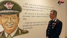 Carabinieri Bat: il volto del Generale Dalla Chiesa dipinto all'ingresso del Comando Provinciale