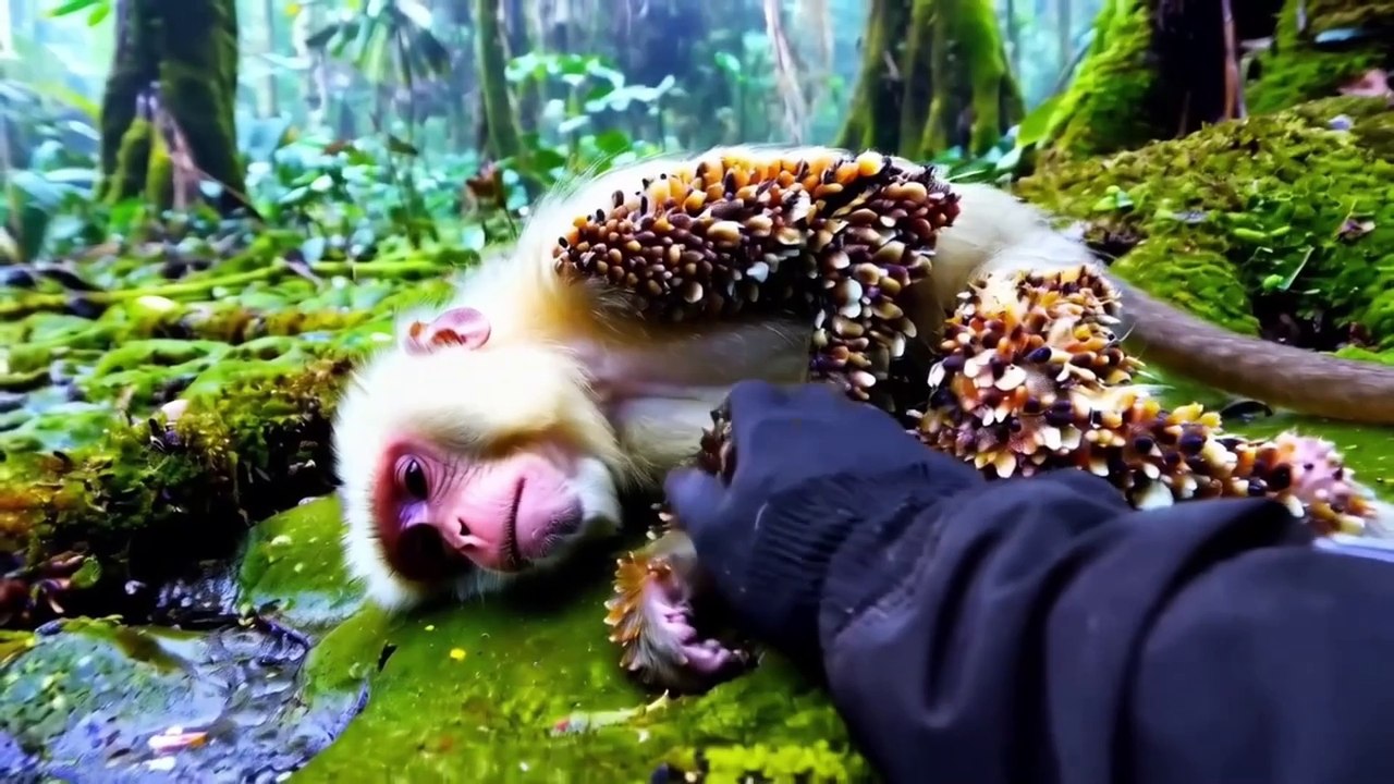 Mother monkey was infested millions of parasites