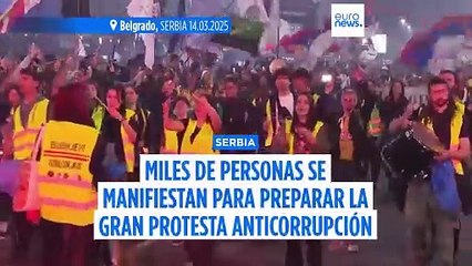 Manifestación en Belgrado como preparación para las grandes protestas anticorrupción del sábado