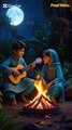 Boy and girl enjoying music