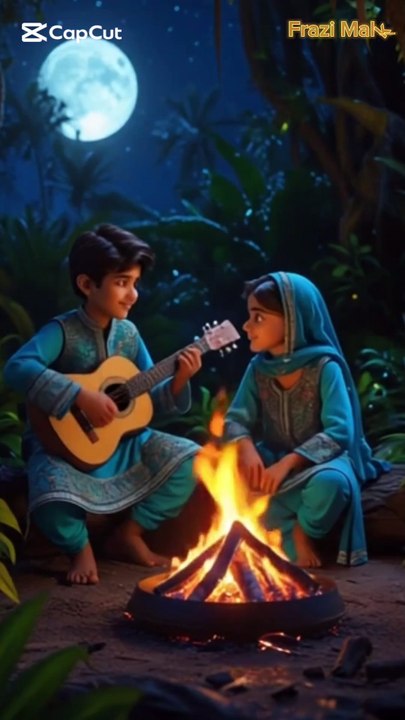 Boy and girl enjoying music