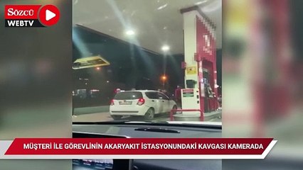 Bursa'da müşteri ile görevlinin akaryakıt istasyonundaki kavgası kamerada